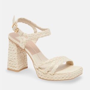 Dolce Vita Alysia Raffia Block Heel Sandals